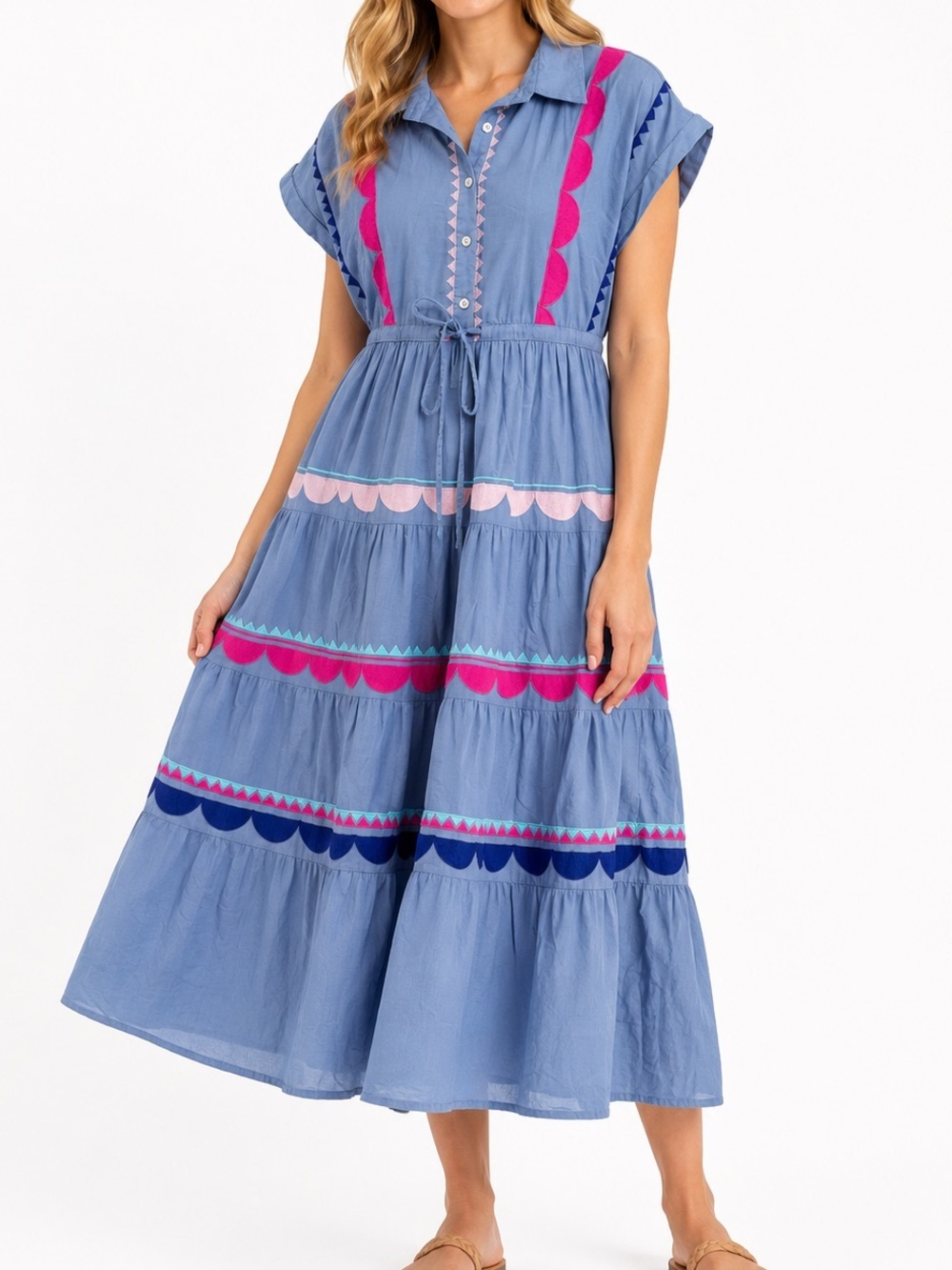 Briton Court 100% Cotton Midi Dress Sundress Small